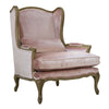 French Provincial Wing Back Chair in Pink