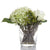 White Faux Flowers in Glass Vase