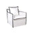 Hamptons Linen Slipcover Armchair White with Black Piping