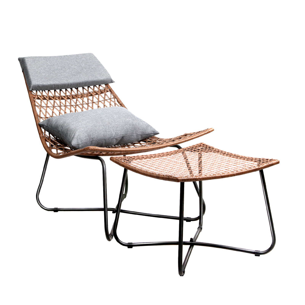 Outdoor Rattan Lounge Chair Set