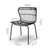 Set of 2 Rattan Dining Chairs - Black