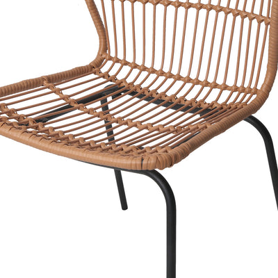 Set of 2 Rattan Dining Chairs - Black