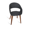 Set of 2 Dining Chairs - Charcoal Black