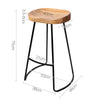 Tractor Seat Barstools with Natural Wooden Seat  - Set of 2