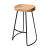 Tractor Seat Barstools with Natural Wooden Seat  - Set of 2