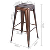 Set of 2 Steel Kitchen Bar Stools 76cm - Bronze