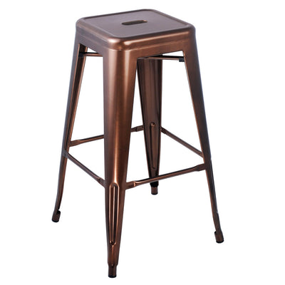 Set of 2 Steel Kitchen Bar Stools 76cm - Bronze