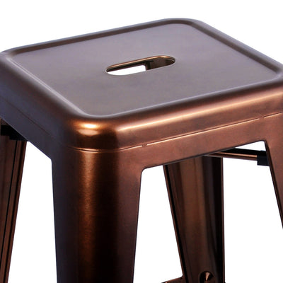 Set of 2 Steel Kitchen Bar Stools 76cm - Bronze