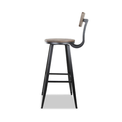 Industrial Bar Stool with Backrest 76cm