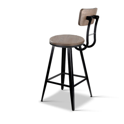 Industrial Bar Stool with Backrest 76cm