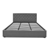 Gas Lift Fabric Headboard Bed Frame Grey - King