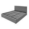 Gas Lift Fabric Headboard Bed Frame Grey - King