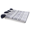 Bambury Cotton Throw with Tassels - Grey, Green or Blue