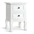 Vintage Style Bedside Side Table with 2 Drawers - White