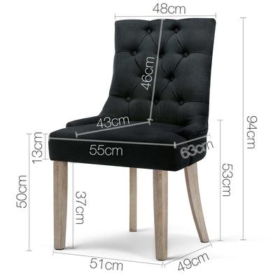 French Provincial Dining Chair - Black