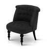 French Provincial Lorraine Accent Chair Linen Fabric Black