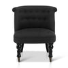 French Provincial Lorraine Accent Chair Linen Fabric Black