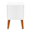 Bedside Table Matt Black & White with Wooden Legs