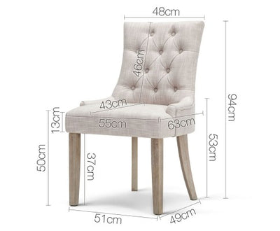 French Provincial Dining Chair - Beige