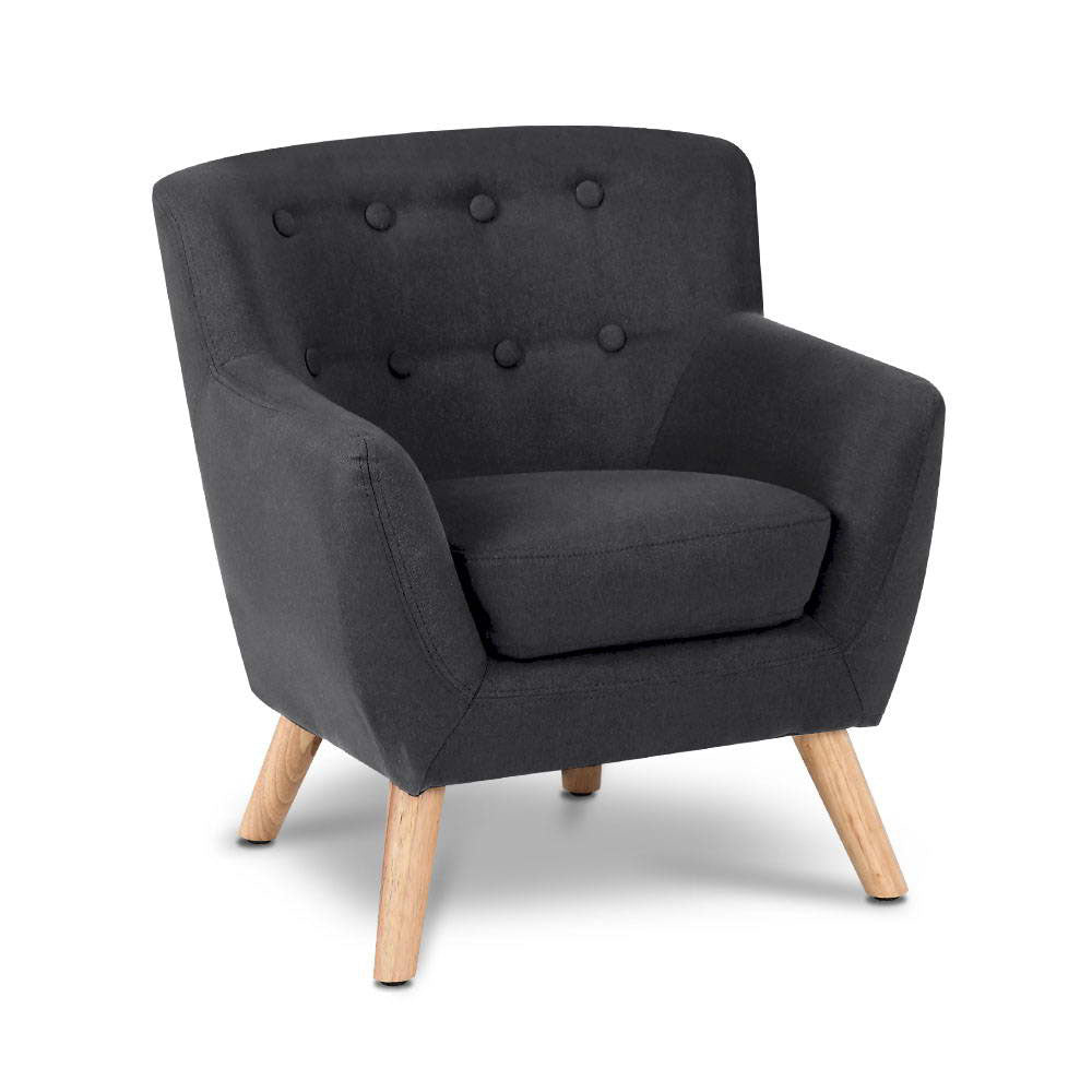 Kids Fabric Armchair Black