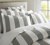 Oxford Stripe Queen Quilt Cover - Grey, Blue or Taupe