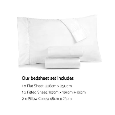 Luxury 1000 Thread Count Cotton Double Bed Sheet Set - Grey