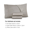 Luxury 1000 Thread Count Cotton Double Bed Sheet Set - Grey