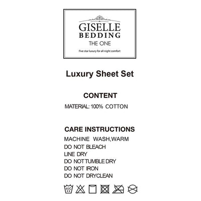 Luxury 1000 Thread Count Cotton Double Bed Sheet Set - Grey