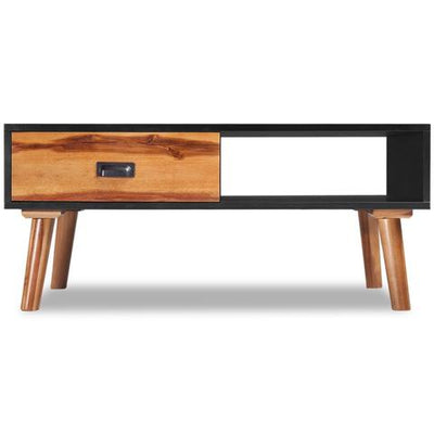 Acacia Wood & Black Coffee Table