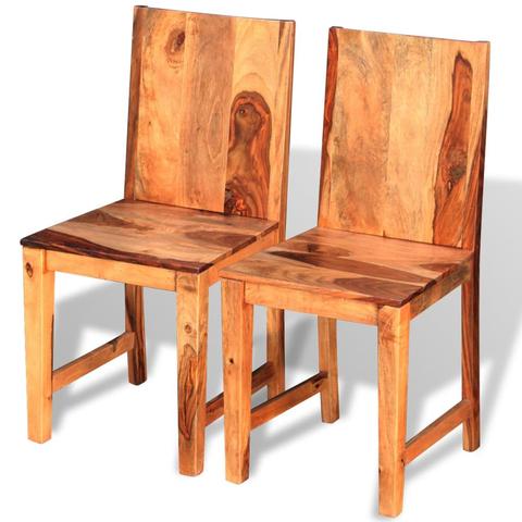 Sheesham Wood Dining Chairs - Set of 2