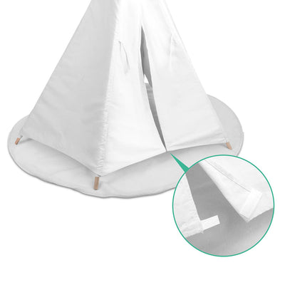 6 Poles Teepee Tent with Storage Bag - White