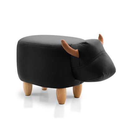 Kids Cow Animal Stool - Black