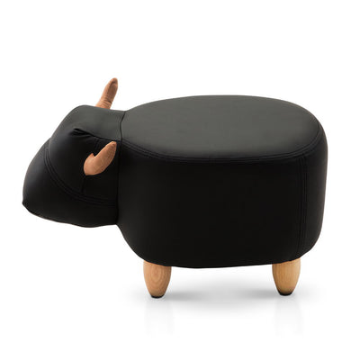 Kids Cow Animal Stool - Black