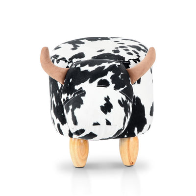 Kids Cow Animal Stool - Black