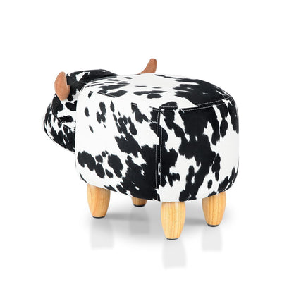 Kids Cow Animal Stool - Black