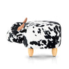 Kids Cow Animal Stool - Black