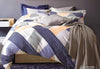 Blue Orange Grey Striped Queen Cotton Quilt Cover Set