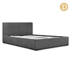 Gas Lift Fabric Bed Frame - Double - Grey