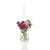 Pink and White Faux Flowers in Milk Bottle Vase