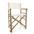 Director Chair in White Canvas & Rattan