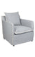 Hamptons Linen Slipcover Armchair Grey with White Piping