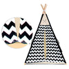 4 Poles Teepee Tent with Storage Bag - Black